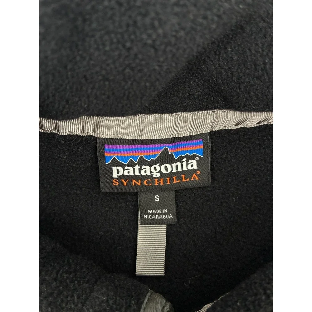 Patagonia Mens Synchilla Snap-T Fleece Pullover Black TCU Journalism Small